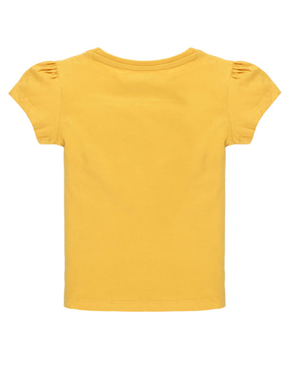 Plum Tree Girls Half Sleeve Magical Print Dress with T-shirt( Pack of 2)-YELLOW NAVY