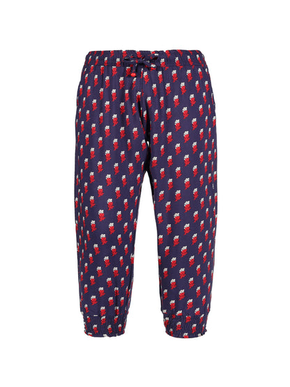 Plum Tree Girls Leaf Print Rayon Pant  ( Pack of 2)-NAVY AOP YELLOW AOP