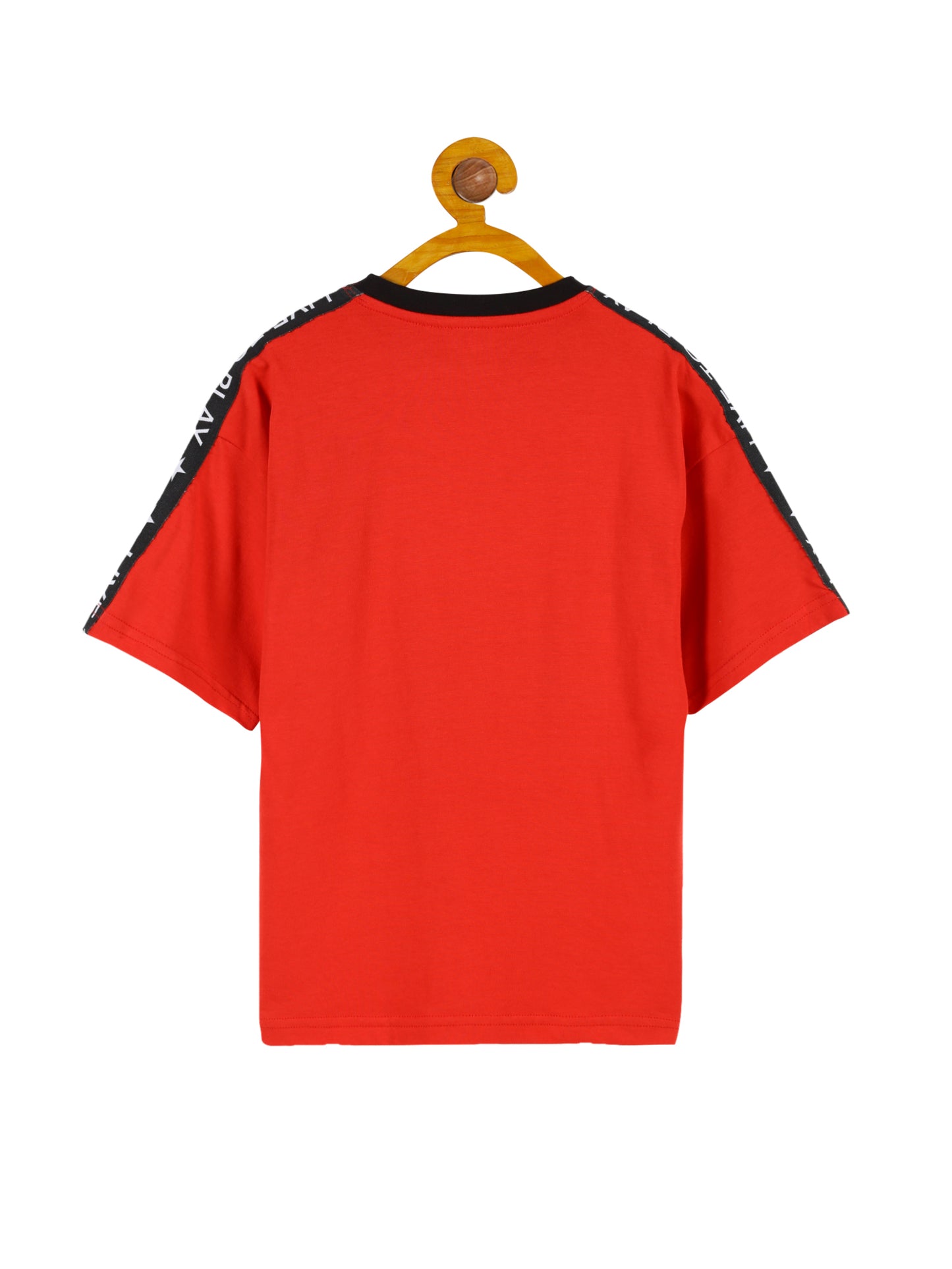 Plum Tree Boys Half Sleeve Rugby Squad Print T-shirt & Jogger ( Sets)-RED BLACK