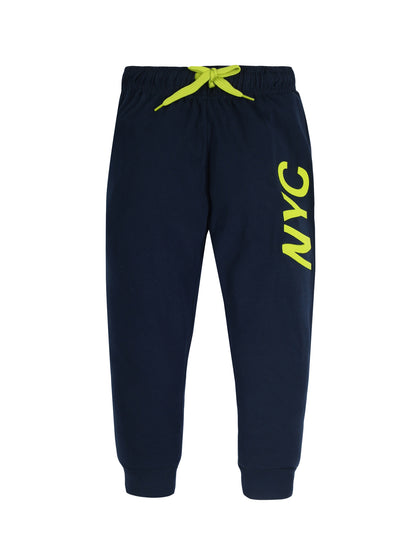 Plum Tree Boys NYC Print Joggers ( Pack of 2)-BLEACH MELANGE AOP NAVY