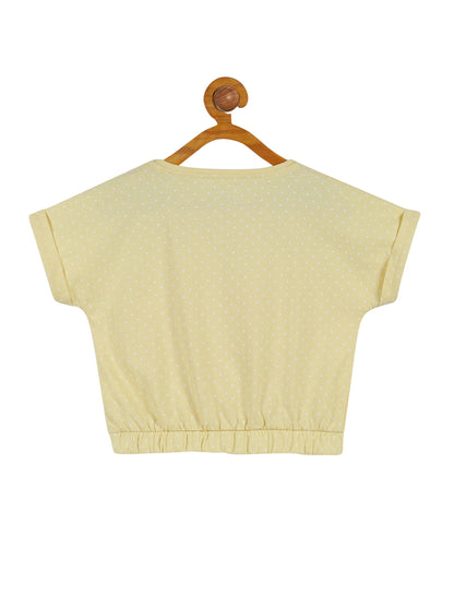 Plum Tree Girls Flower Print Crop Top and Short Set ( Set)-YELLOW ORANGE