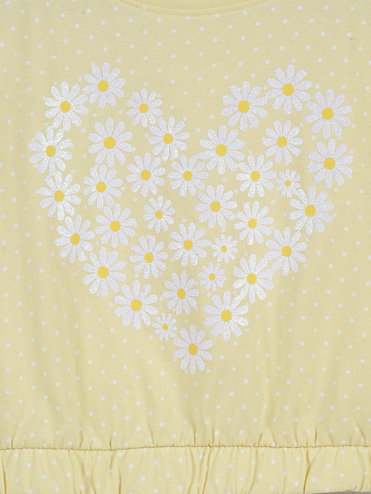 Plum Tree Girls Flower Print Crop Top and Short Set ( Set)-YELLOW ORANGE