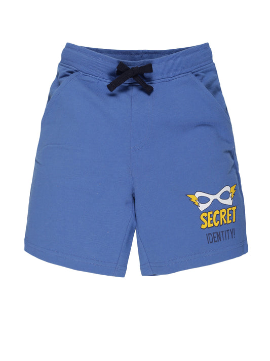 Plum Tree Boys Secret Identity Print shorts-BLUE