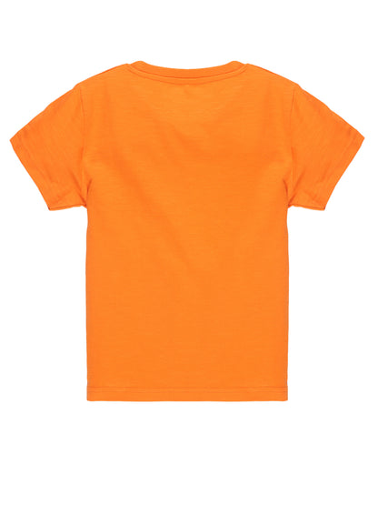 Plum Tree Boys Half Sleeve Crocodile Print T-shirt( Pack of 2)-NAVY ORANGE