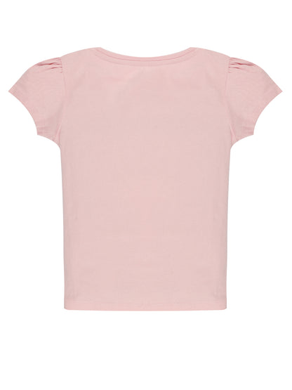 Plum Tree Girls Half Sleeve Princess Print T-shirt( Pack of 2)-BLACK	PINK