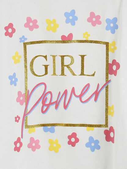 Girls Soft Rayon Poncho T-shirts and All Over Printed Leggings set (Pack Of 4) - Multi