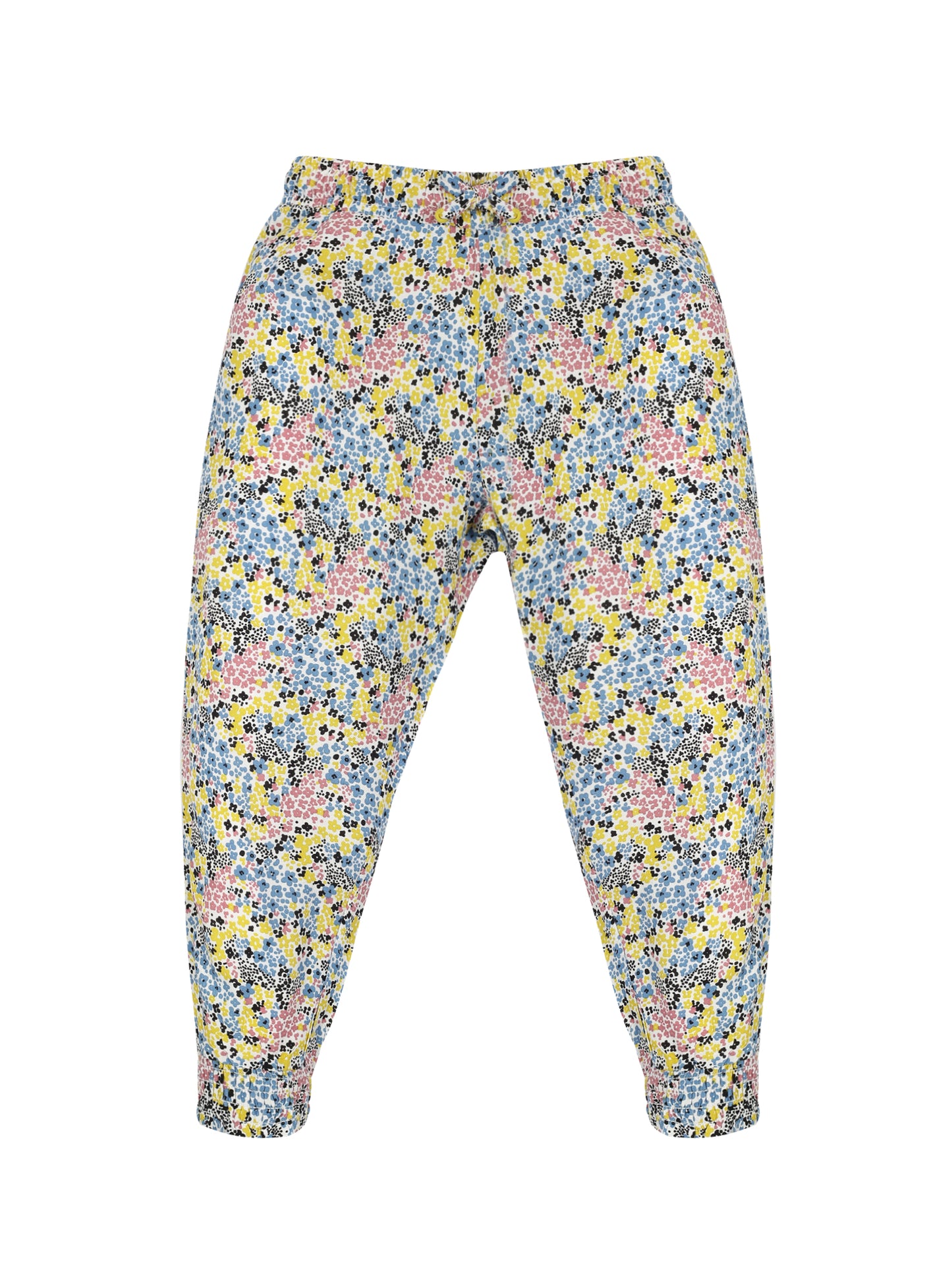 Plum Tree Girls Flower Print Rayon Pant  ( Pack of 2) - ORANGE WHITE AOP