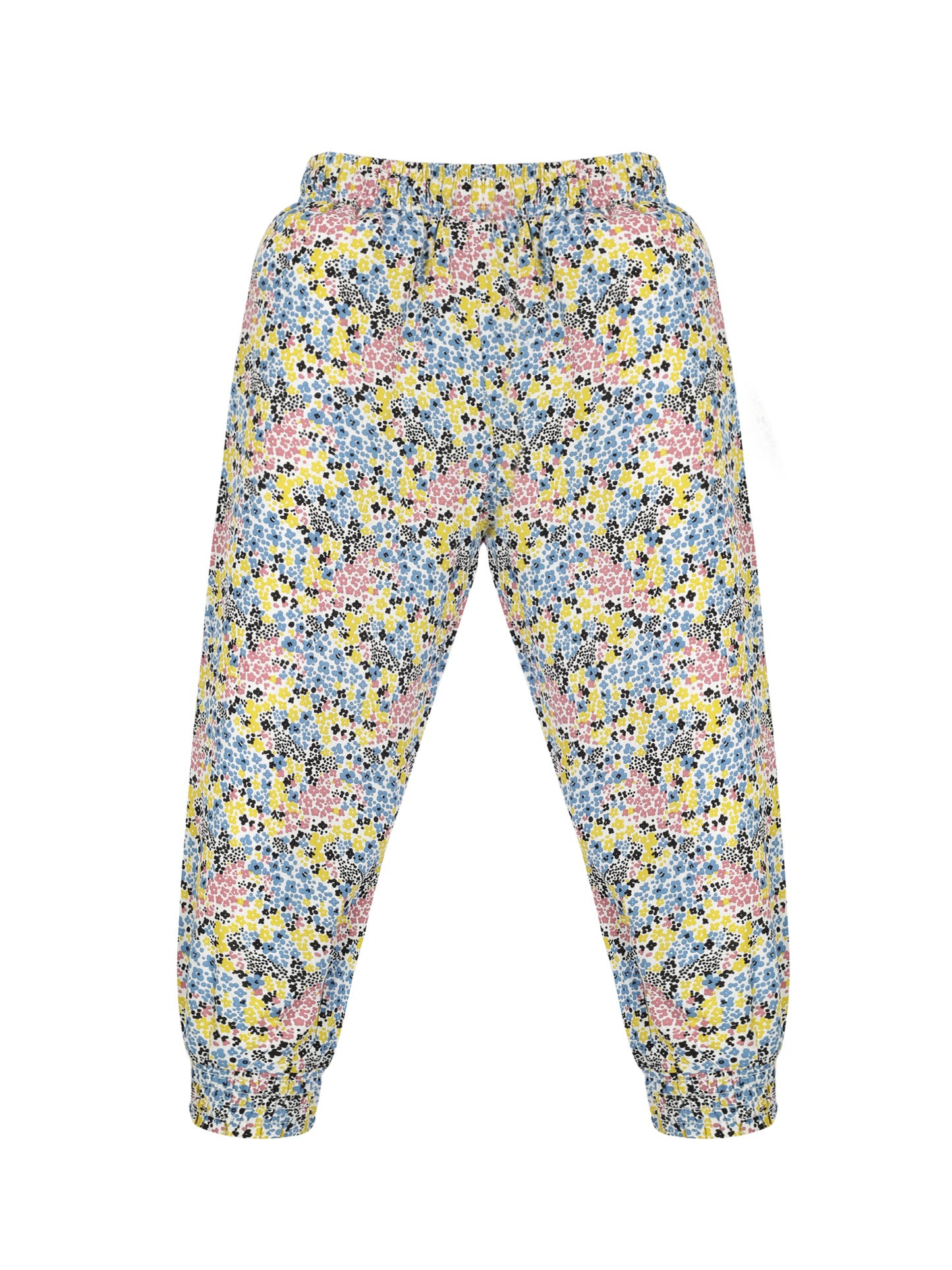 Plum Tree Girls Flower Print Rayon Pant  ( Pack of 2) - ORANGE WHITE AOP
