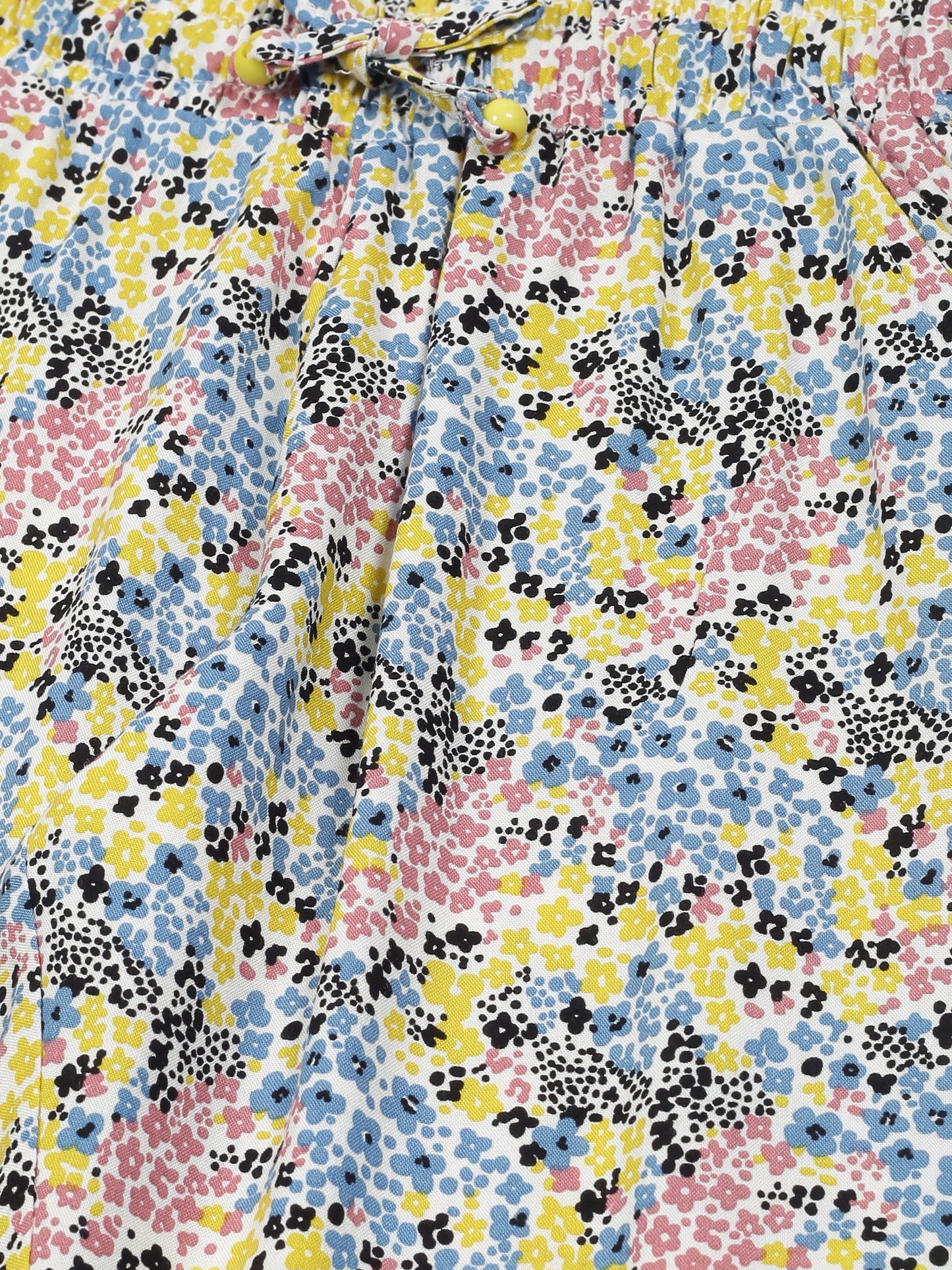 Plum Tree Girls Flower Print Rayon Pant  ( Pack of 2) - ORANGE WHITE AOP