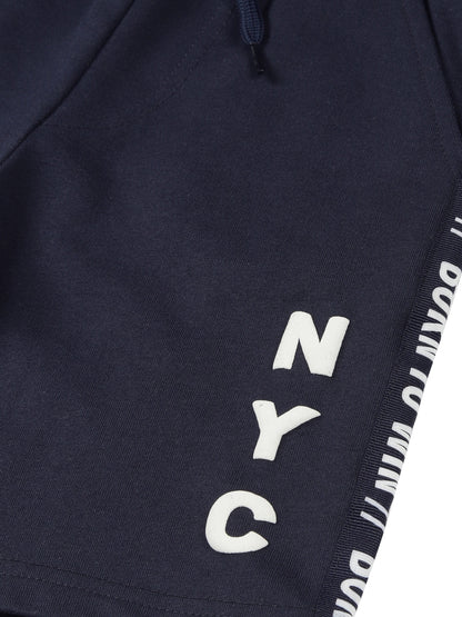Plum Tree Boys NYC Print shorts-NAVY
