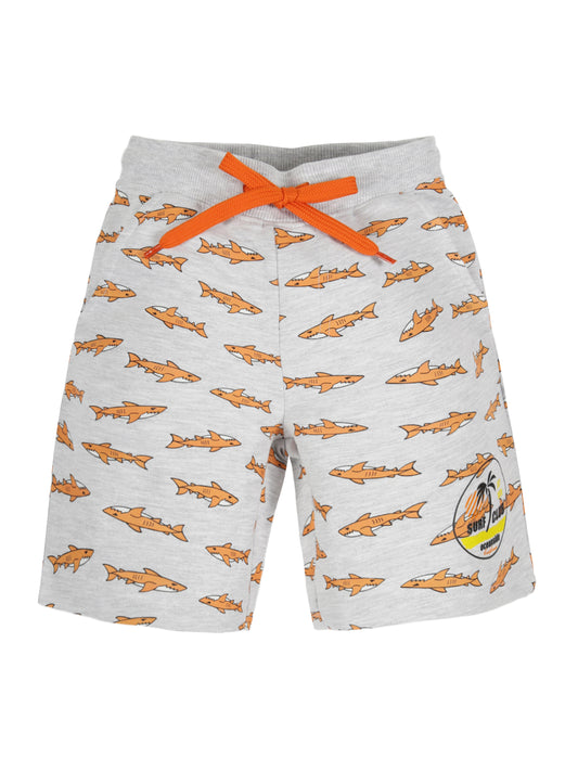 Plum Tree Boys Shark Print shorts-BLEACH MELANGE