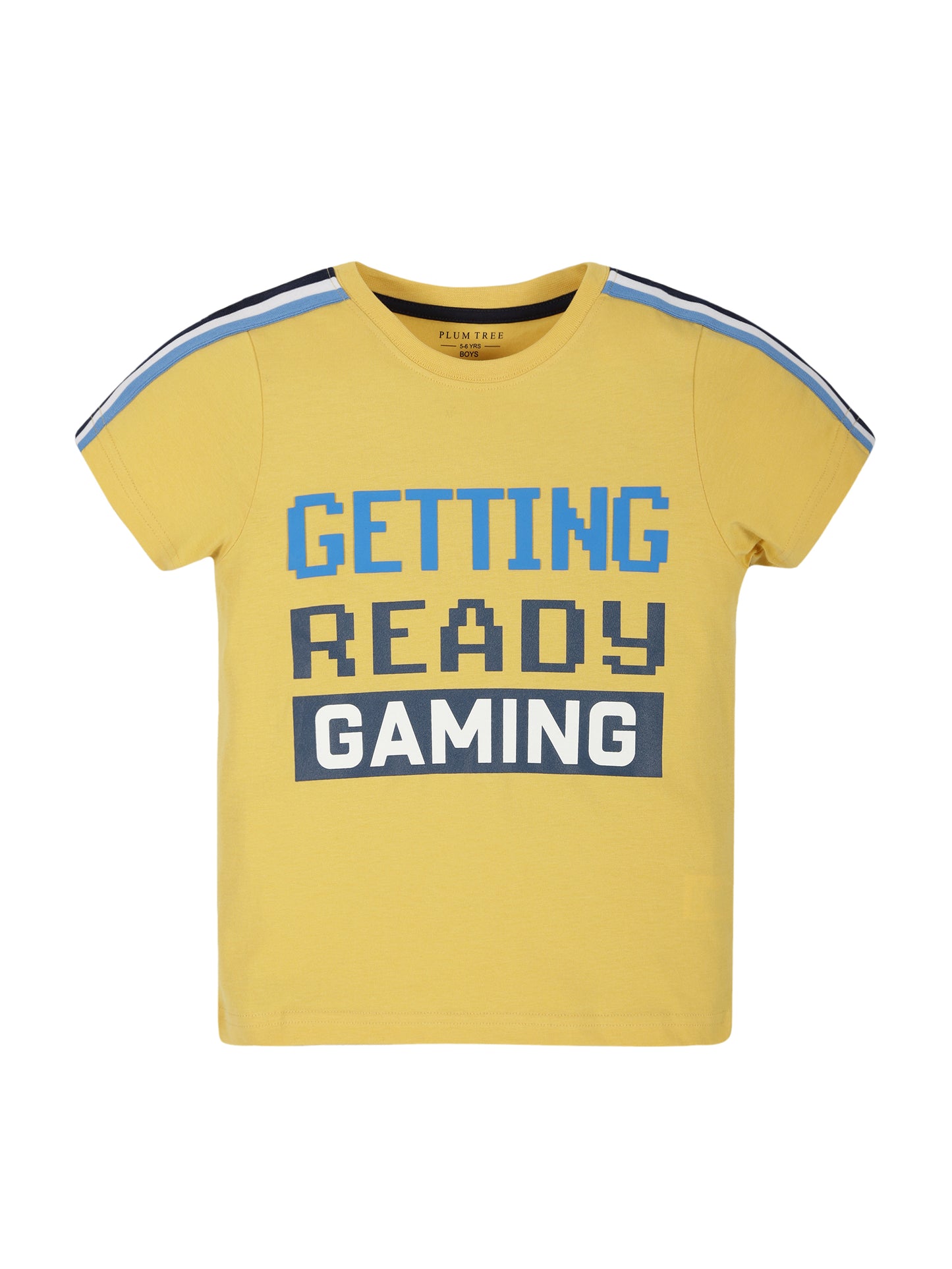 Plum Tree Boys Half Sleeve Gaming Print T-shirt( Pack of 2)-MUSTARD OLIVE