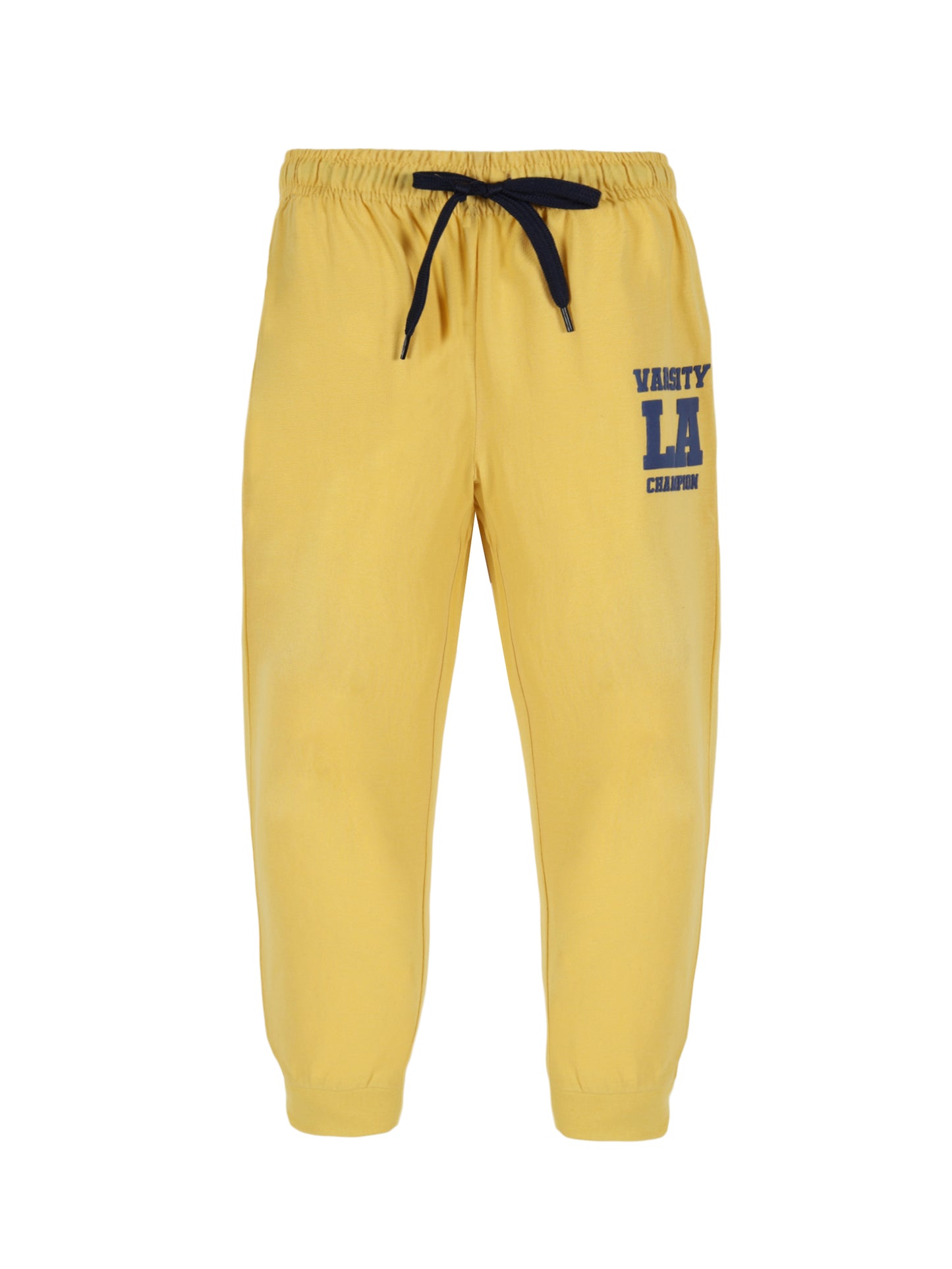Plum Tree Boys Champion Print Joggers track pant ( Pack of 2)-GREEN MUSTARD