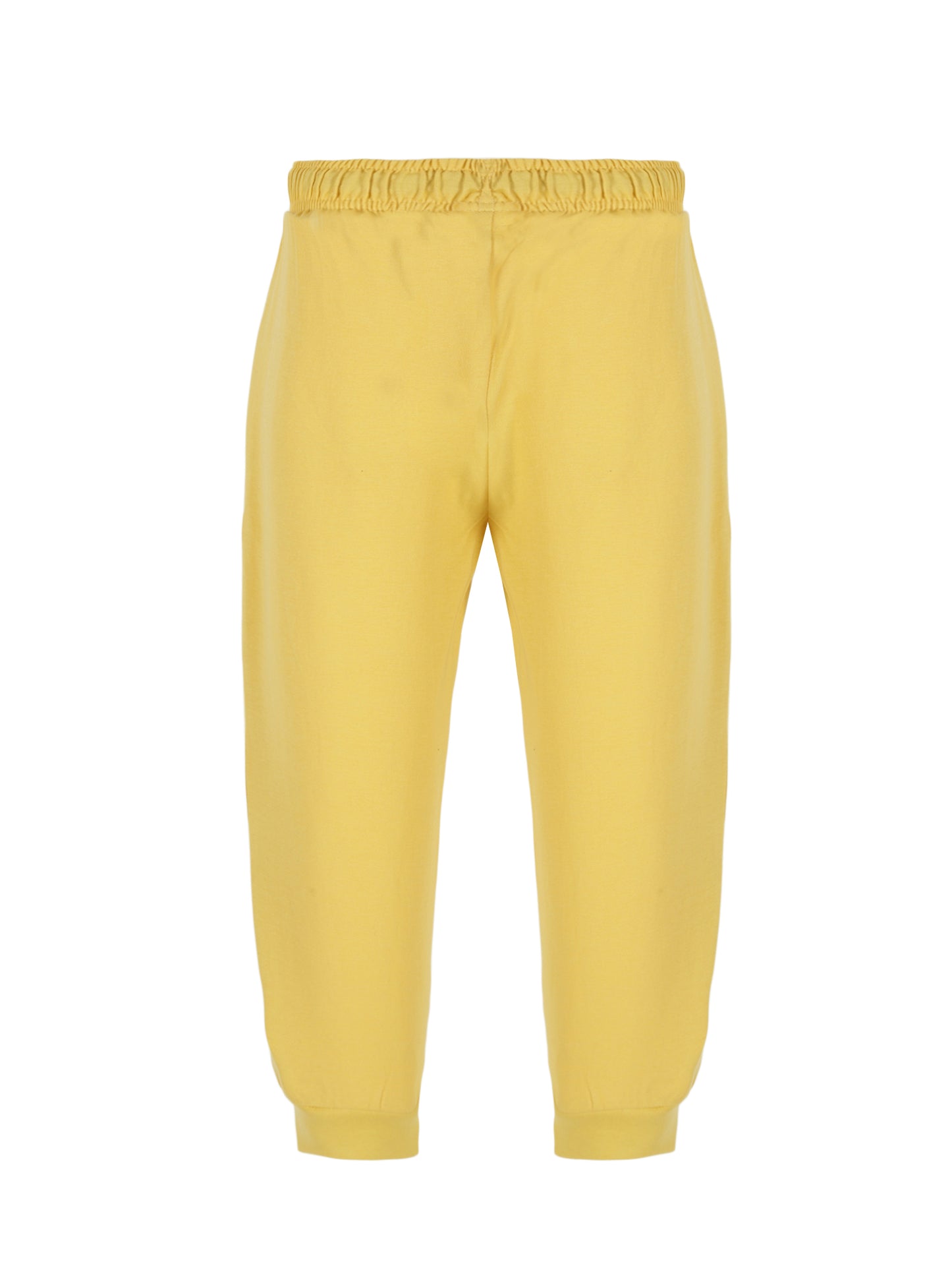 Plum Tree Boys Champion Print Joggers track pant ( Pack of 2)-GREEN MUSTARD