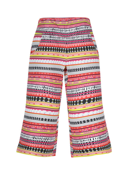 Plum Tree Girls Heart Print Crop Top and Flared Palazzo Pant set( Pack of 2)-ORANGE OFF WHITE