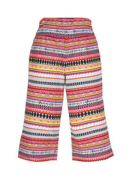 Plum Tree Girls Heart Print Crop Top and Flared Palazzo Pant set( Pack of 2)-ORANGE OFF WHITE