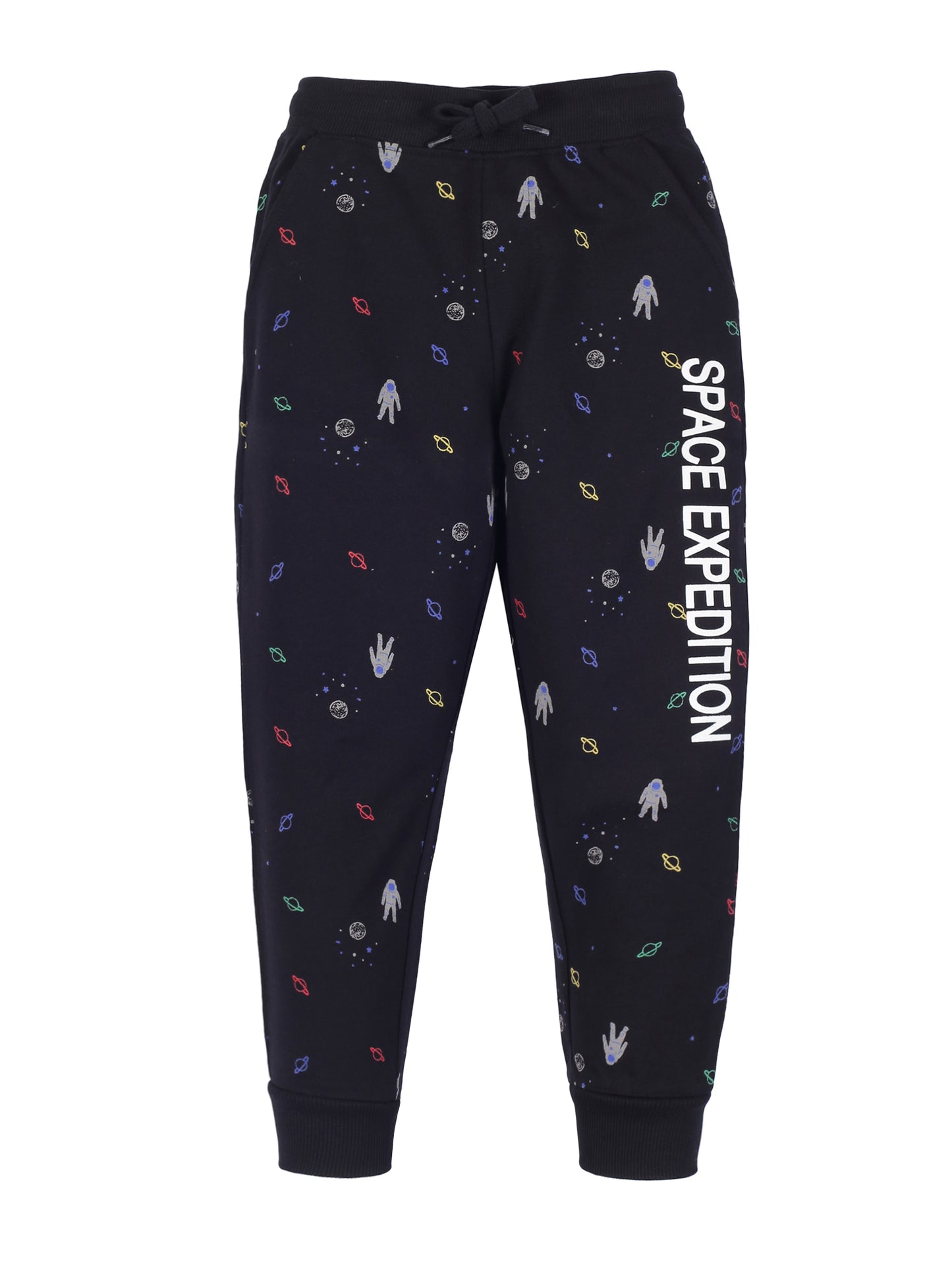 Boys  Space Print Jogger Track Pant- Black