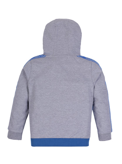 Boys Never Give Up Print  Hoodie Sweatshirt- Blue