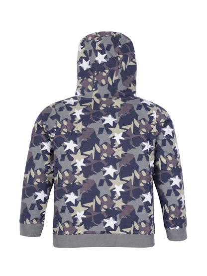 Boys Explorer Print  Hoodie Sweatshirt- Camoflague
