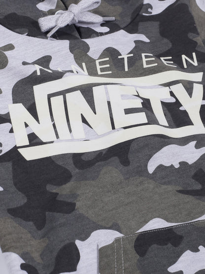 Boys Ninety Print  Hoodie Sweatshirt- Camoflague