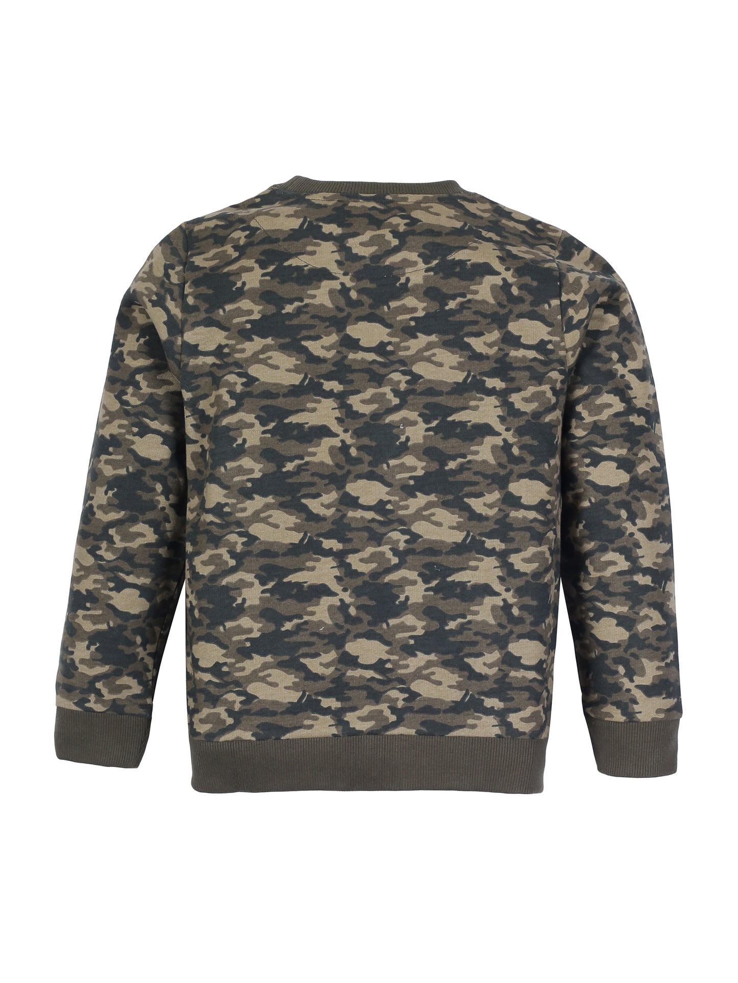 Boys Tokyo Print Round neck Pullover Sweatshirt- Camoflague