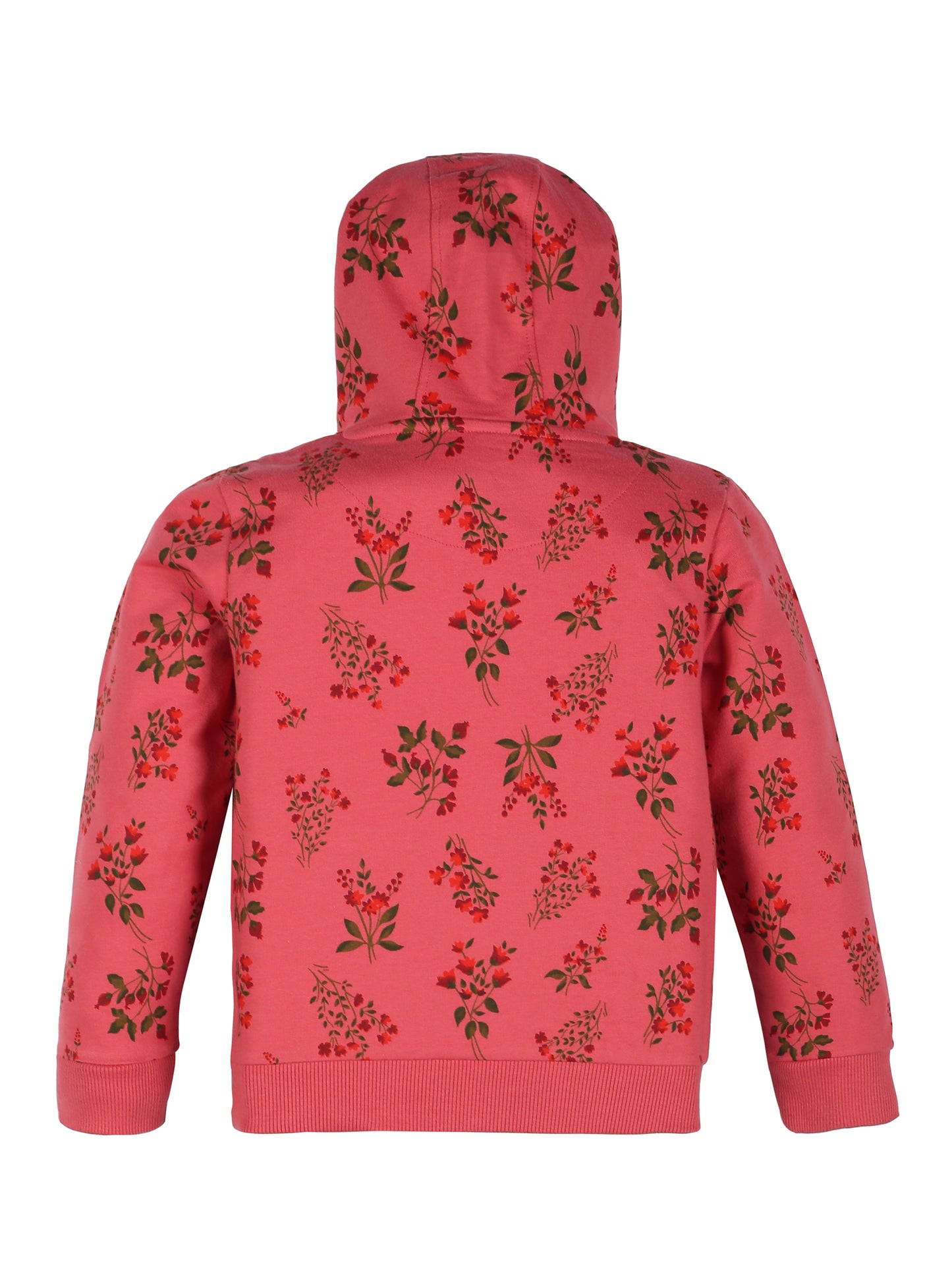 Girls Adorable Print Hoodie Sweatshirt- Dark Pink