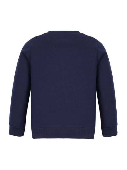 Girls Unicorn print Round neck Pullover Sweatshirt- Navy