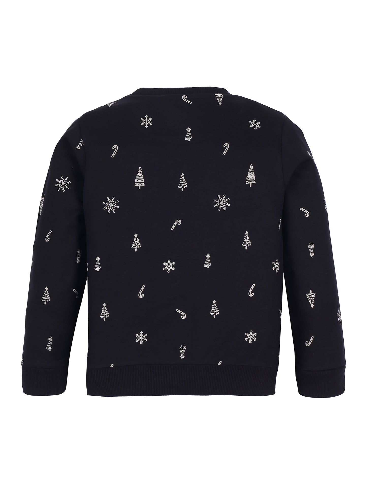 Girls Shine print Round neck Pullover Sweatshirt- Black