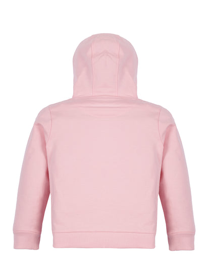 Girls Heart Print Hoodie Sweatshirt- Pink