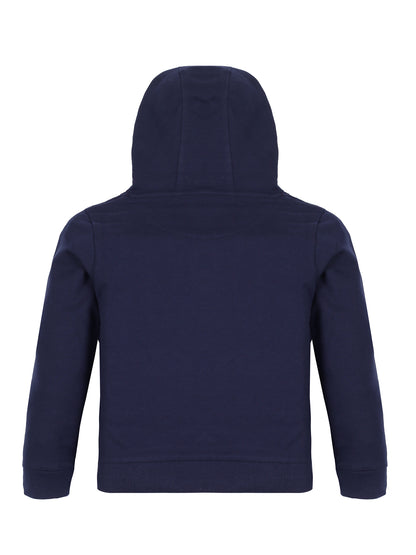 Girls Cat Print Hoodie Sweatshirt- Navy