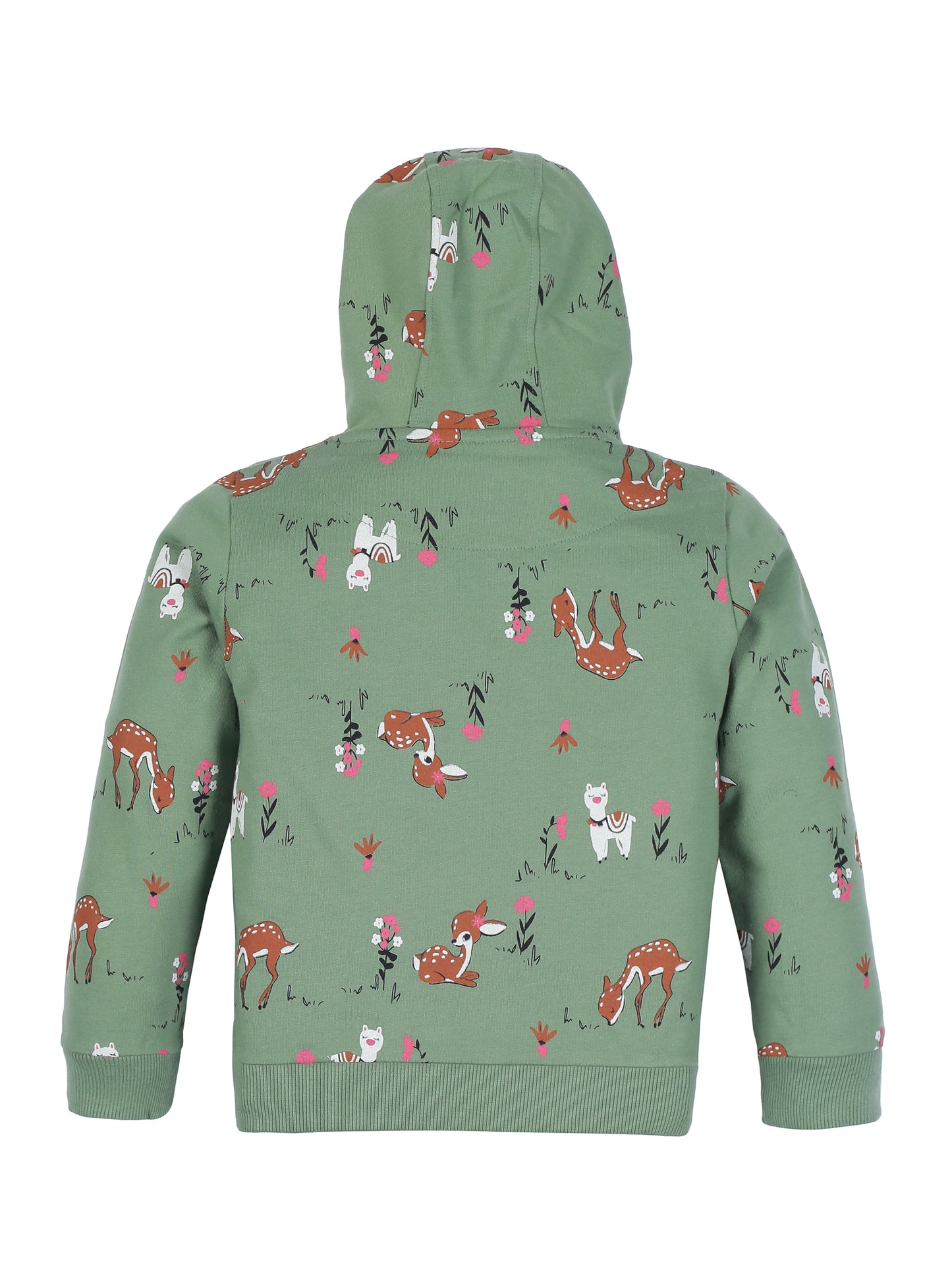 Girls Wonderful Print Hoodie Sweatshirt- Green