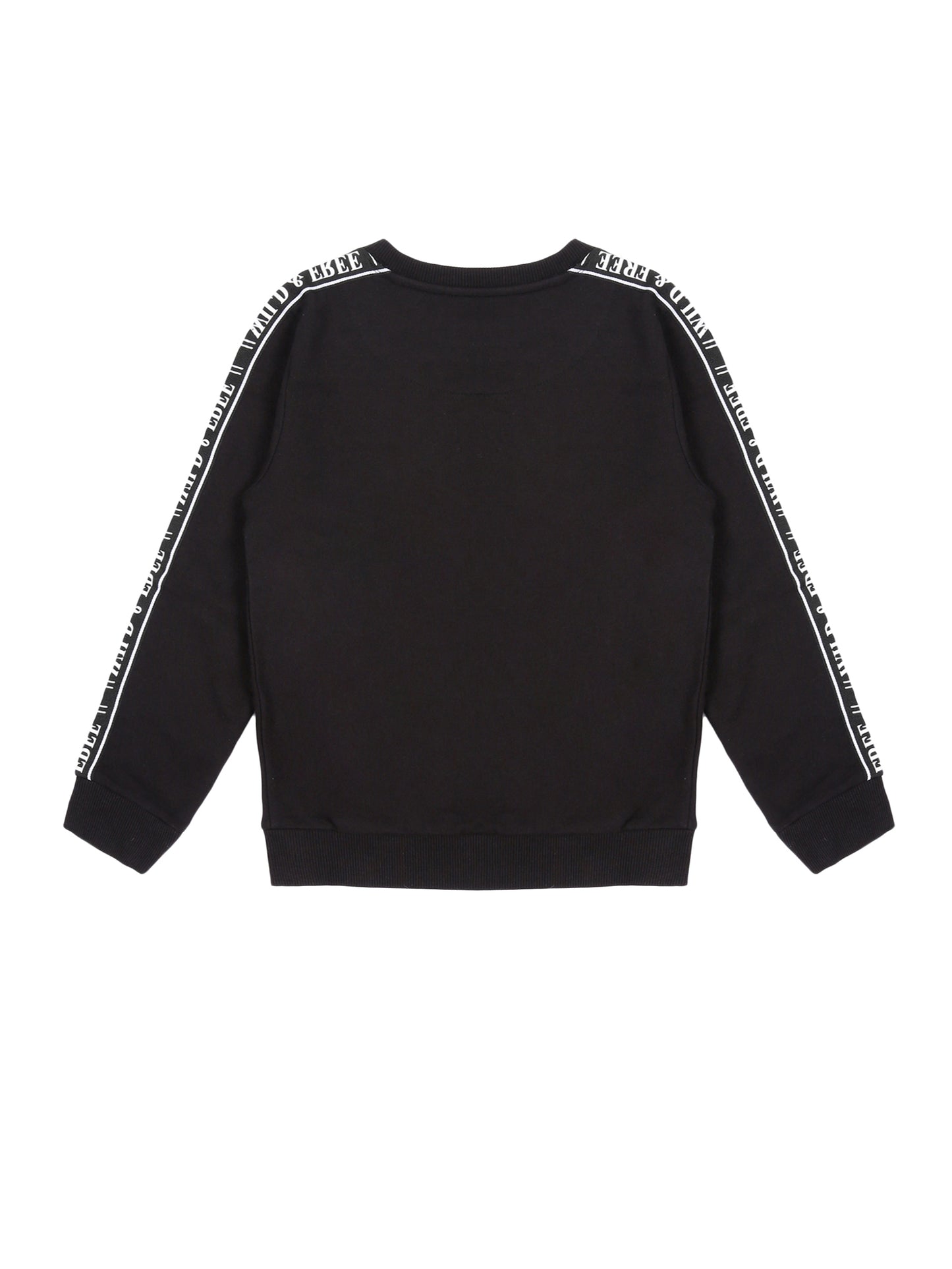 Boys Animal Print Round neck Pullover Sweatshirt- Black