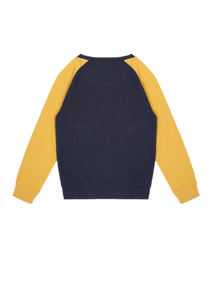 Boys Champion Print Round neck Pullover Sweatshirt- Navy
