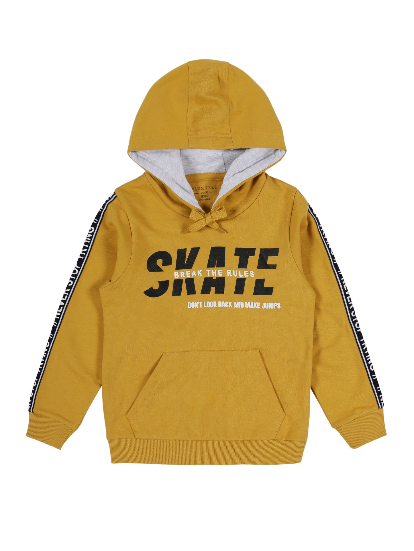 Boys Skate Print  Hoodie Sweatshirt- Yellow