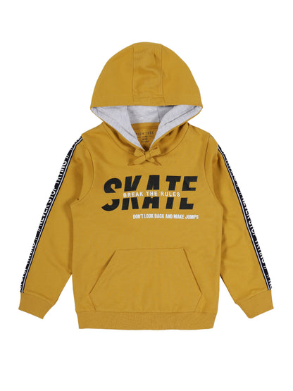Boys Skate Print  Hoodie Sweatshirt- Yellow