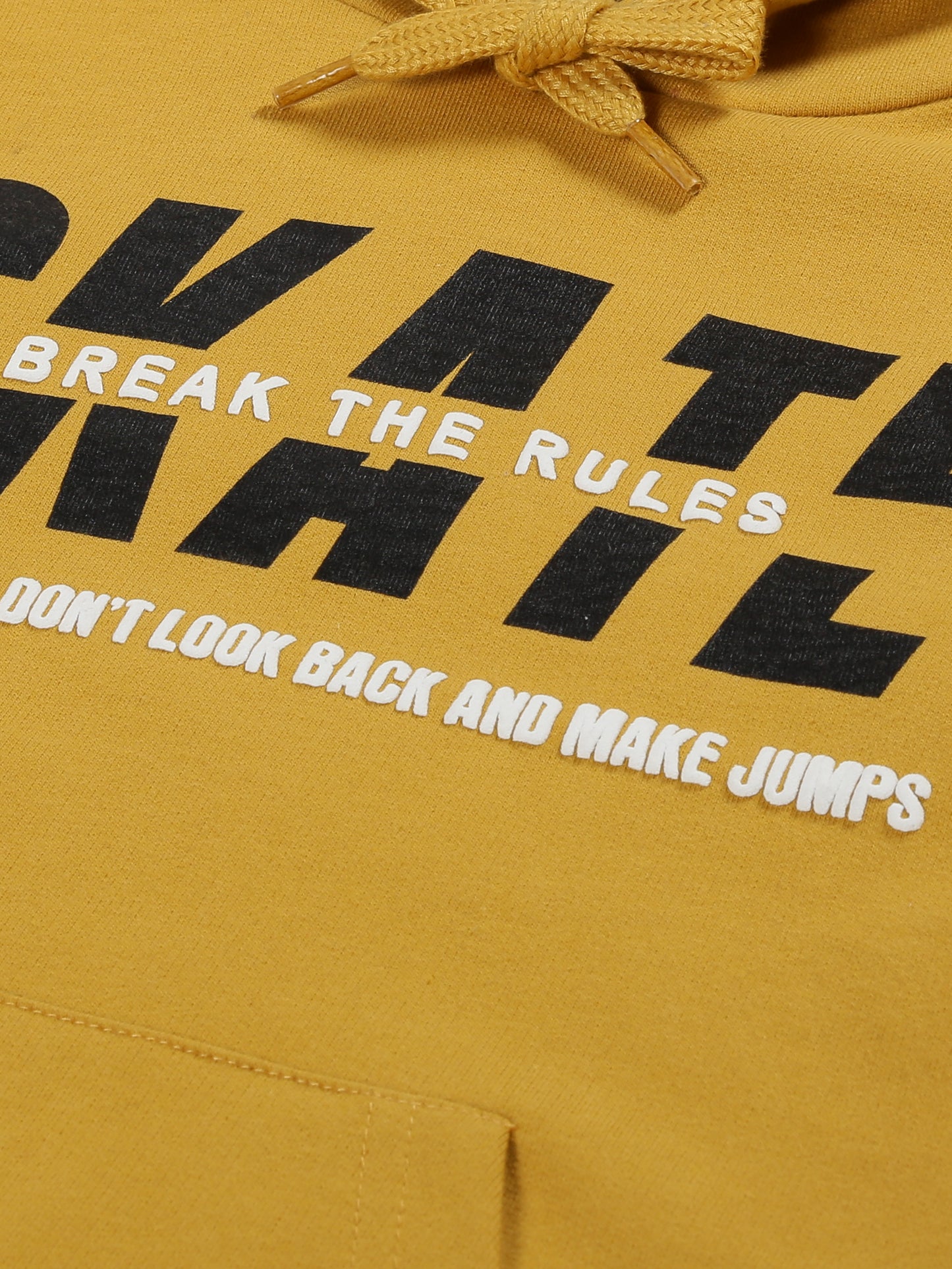 Boys Skate Print  Hoodie Sweatshirt- Yellow