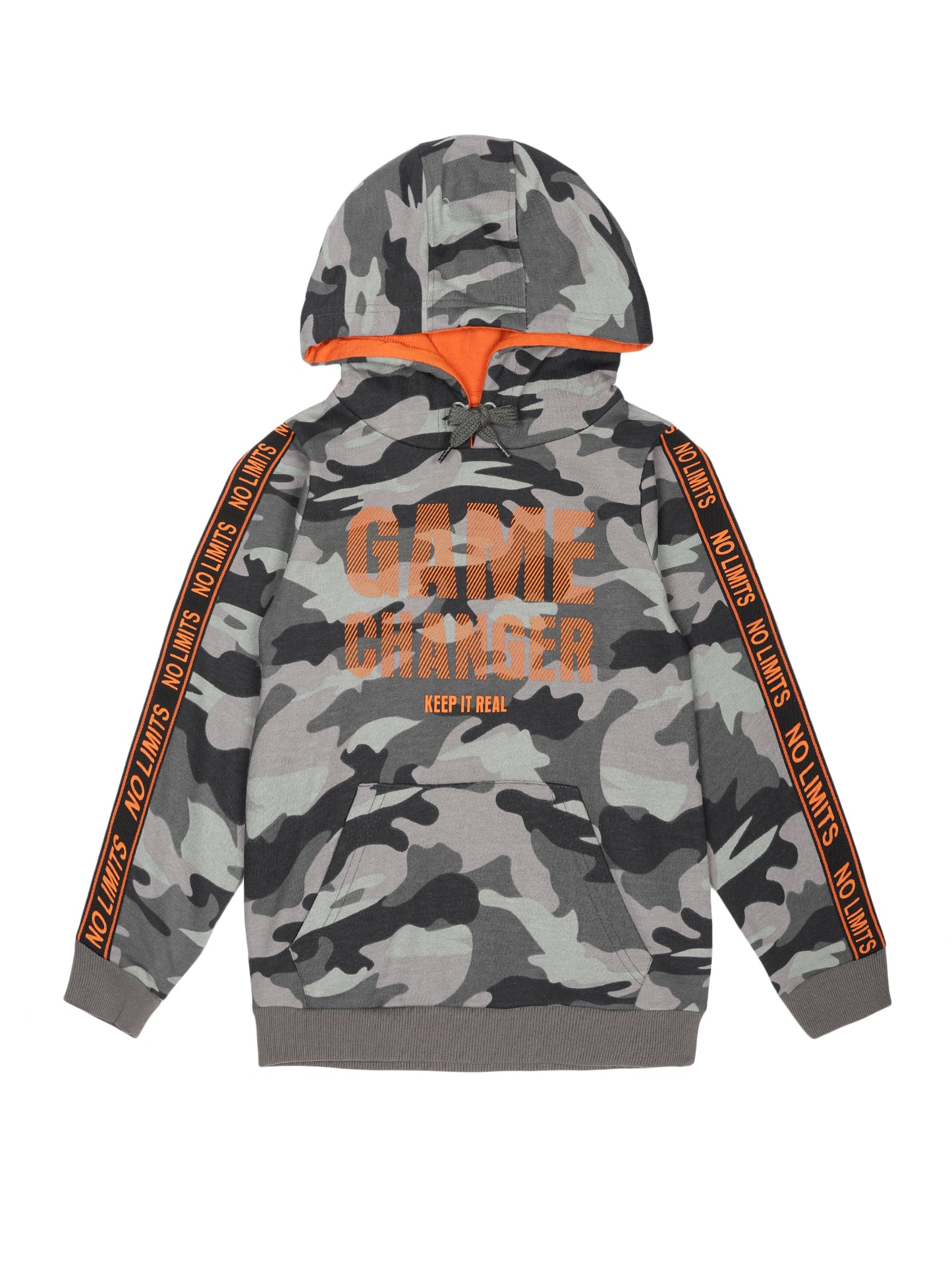 Boys Game Changer Print  Hoodie Sweatshirt- Camoflague