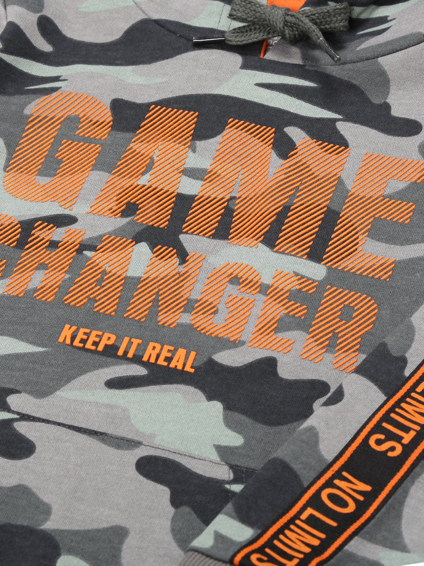 Boys Game Changer Print  Hoodie Sweatshirt- Camoflague