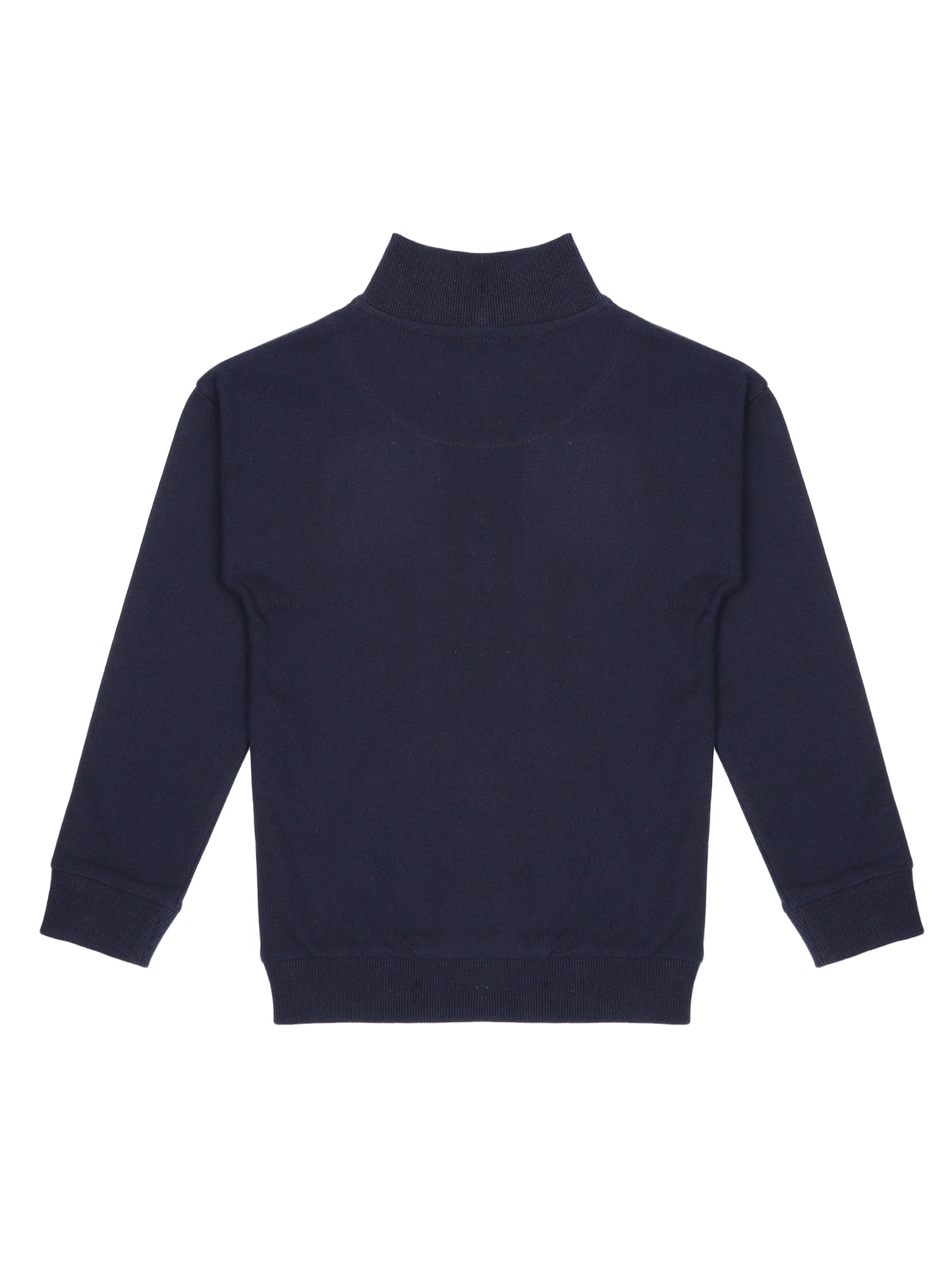 Boys Solid Half Zipper Sweatshirt- Navy
