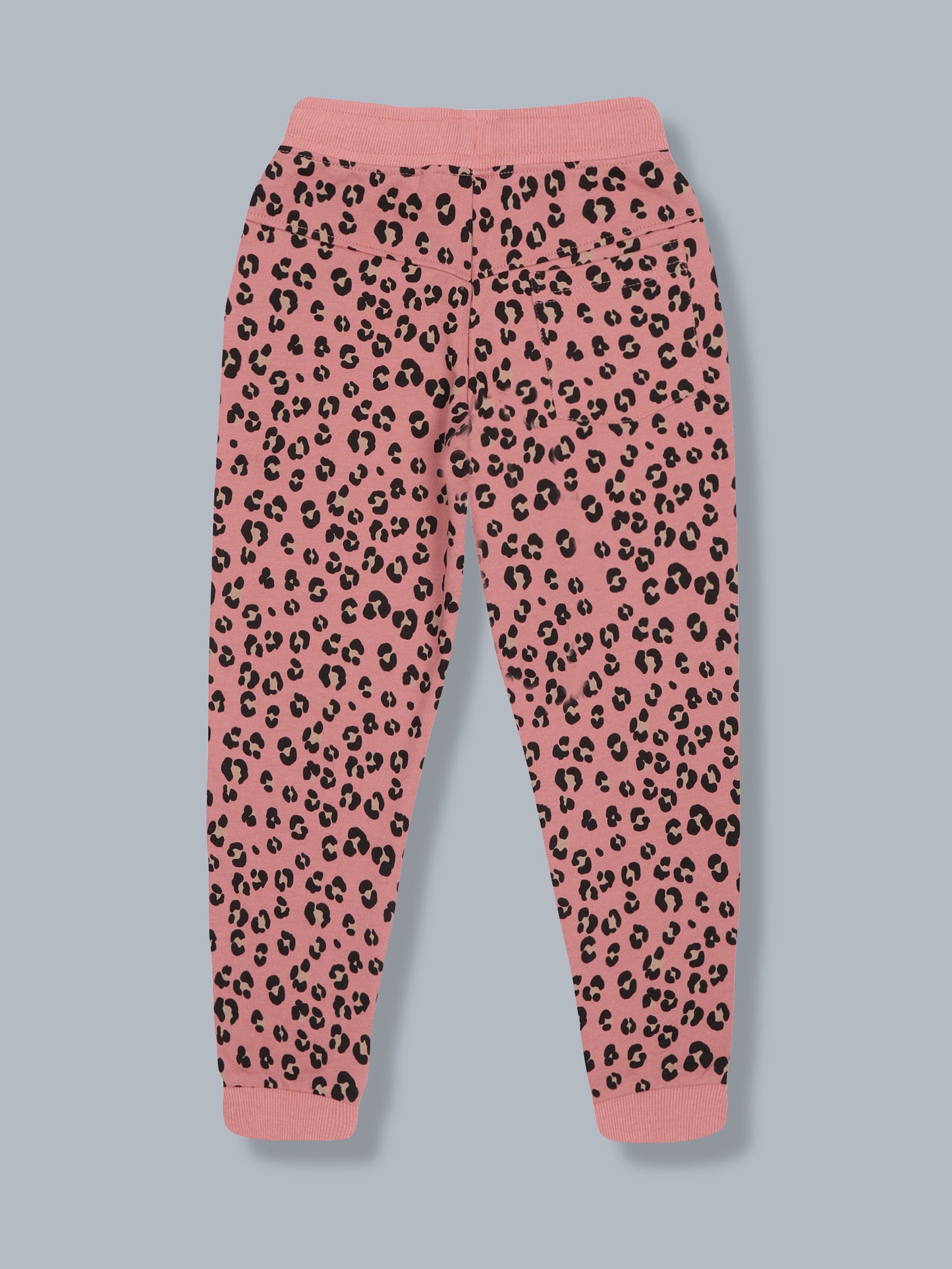 Girls All Over Print Jogger Track Pant- Pink