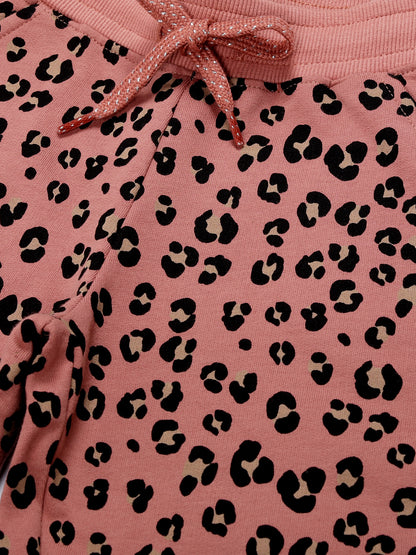 Girls All Over Print Jogger Track Pant- Pink