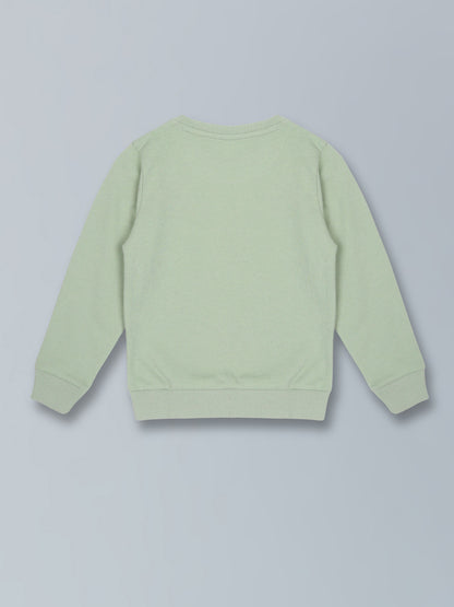 Girls Day Dreamer print Round neck Pullover Sweatshirt- Blue