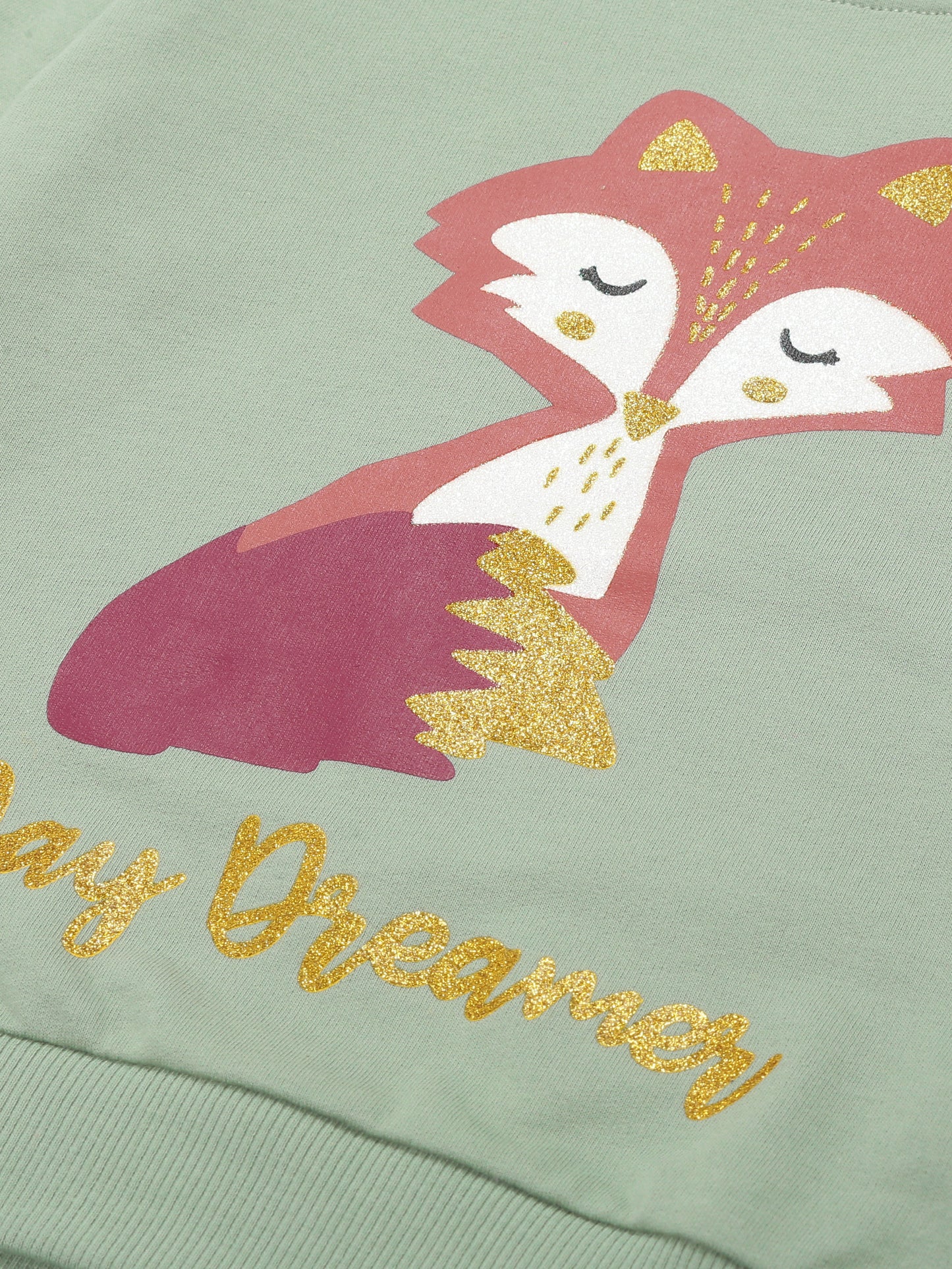 Girls Day Dreamer print Round neck Pullover Sweatshirt- Blue