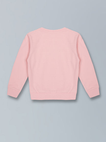 Girls Unicorn Round neck Pullover Sweatshirt- Pink