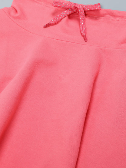 Girls Poncho Pom Pom Sweatshirt - Pink