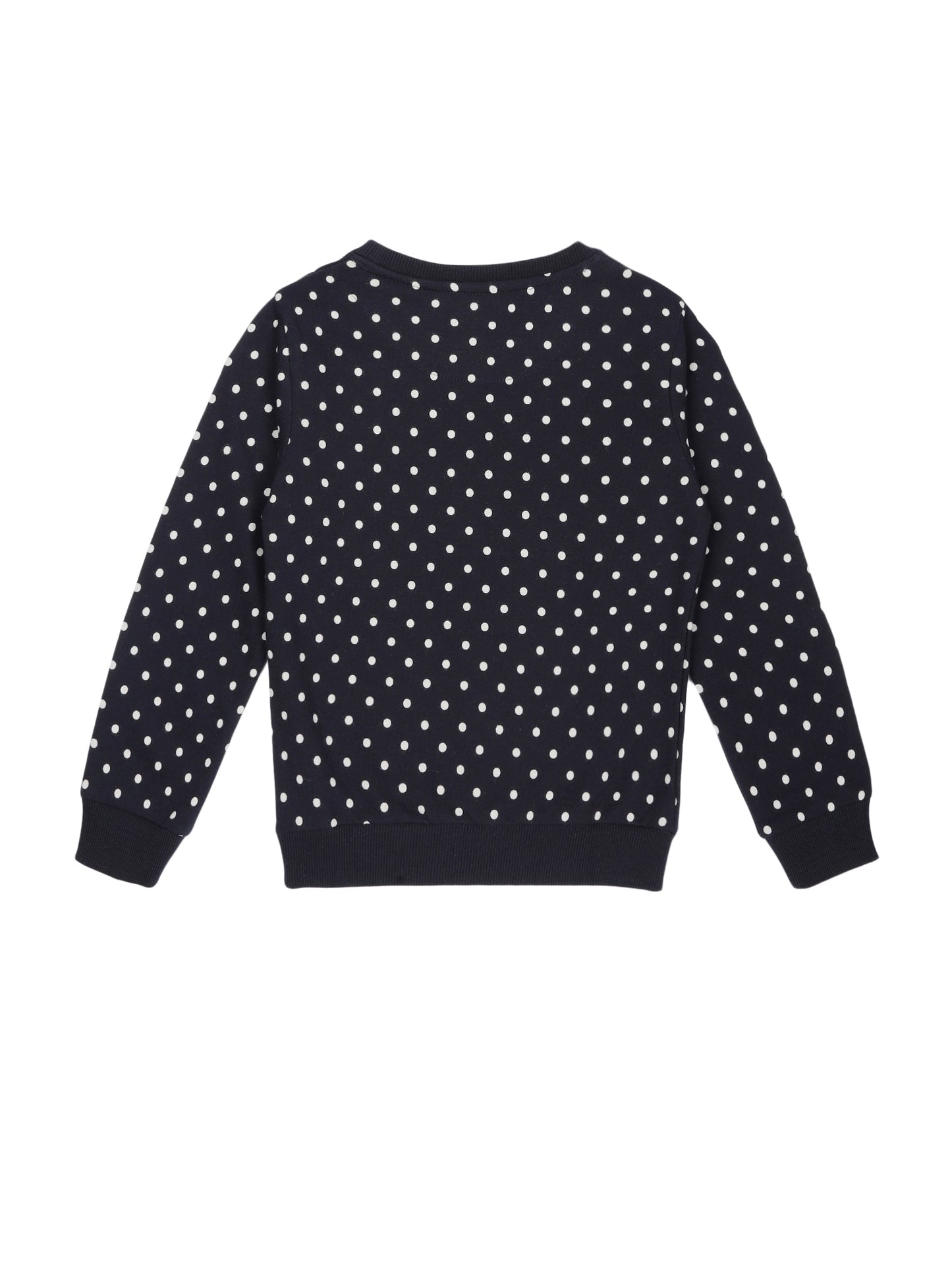 Girls Unicorn print Round neck Pullover Sweatshirt- Navy