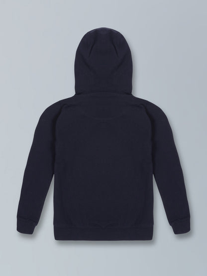 Girls Pretty Print Hoodie Sweatshirt- Navy