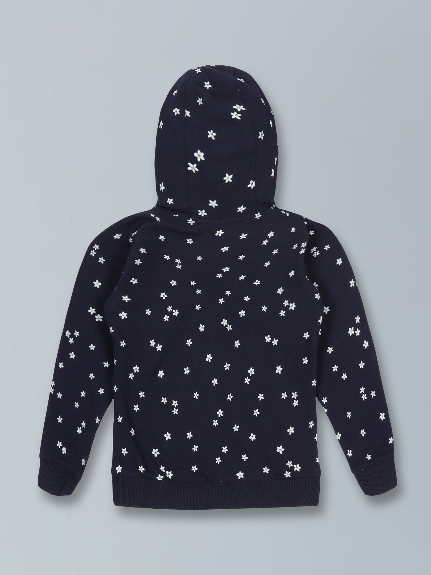 Girls Unicorn Print Hoodie Sweatshirt- Navy