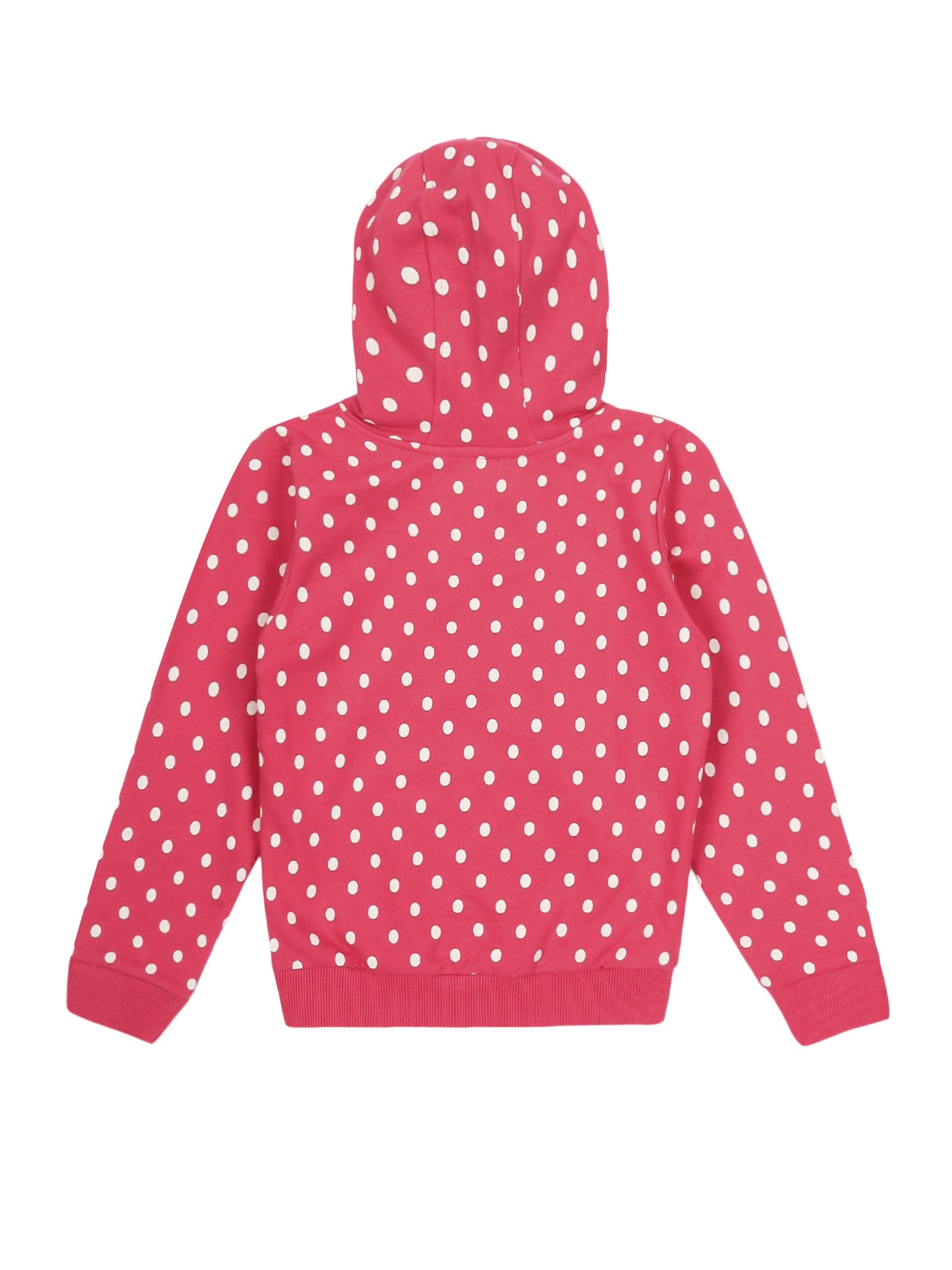 Girls Polka Print Hoodie Sweatshirt- Pink