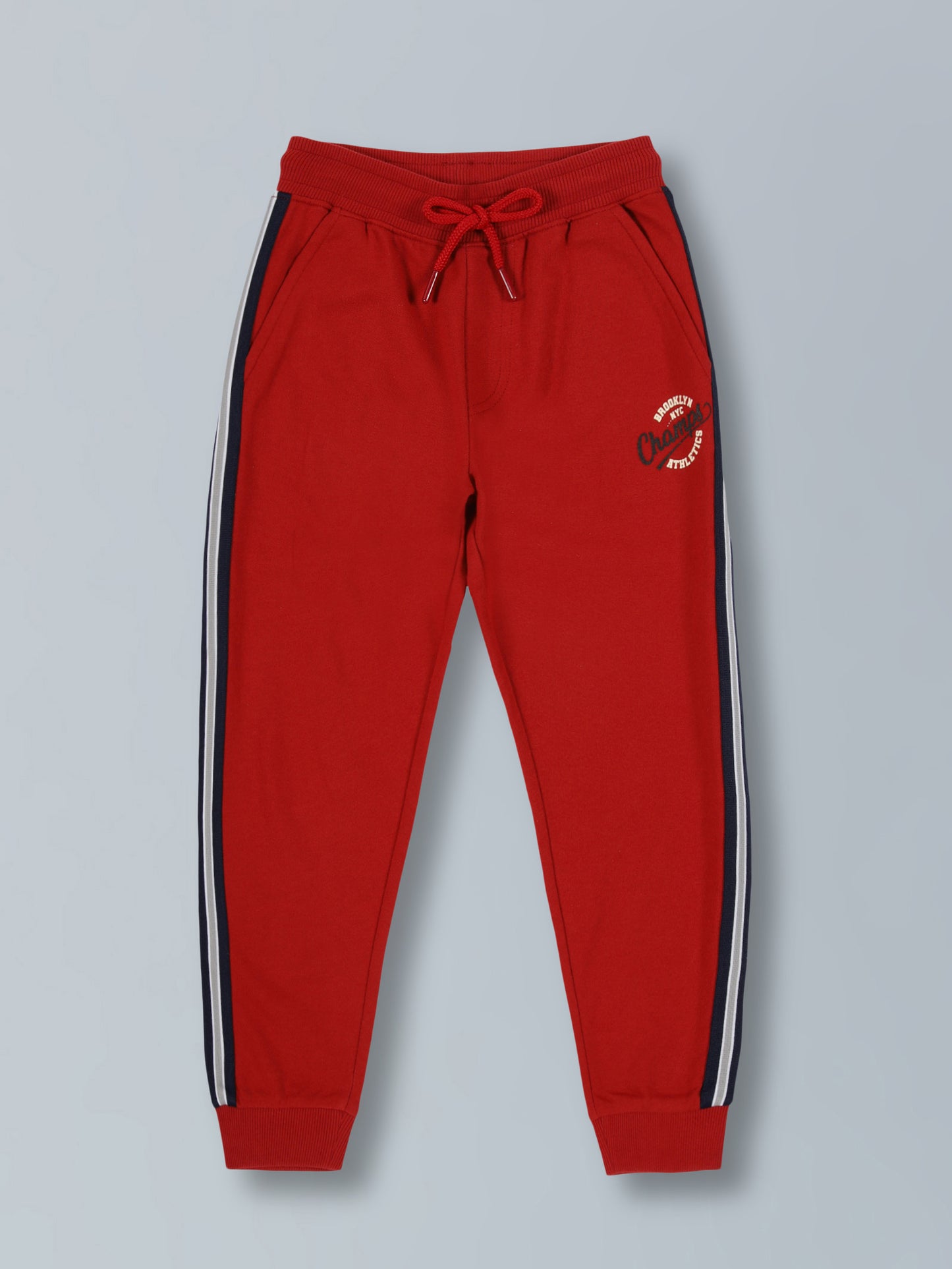 Boys Champs Athletics Print Cotton Jogger- Winter Red